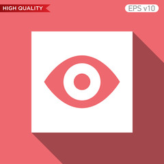 Colored icon or button of eye symbol with background