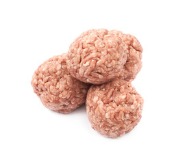 Pile of minced meat balls isolated