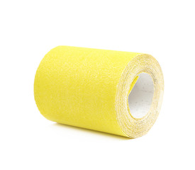 Roll of a sandpaper isolated