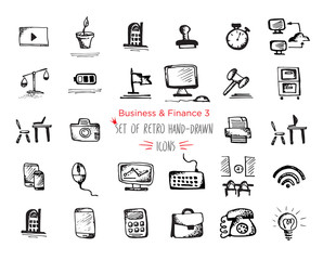 Fototapeta premium Hand-drawn sketch finance web icon set - economy, money, , payments