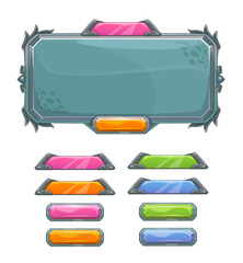 Cartoon game user interface elements.