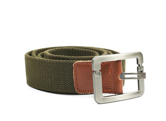 Beige rag belt isolated