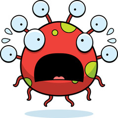 Scared Cartoon Eyeball Monster