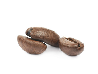 Pile of roasted coffee beans isolated