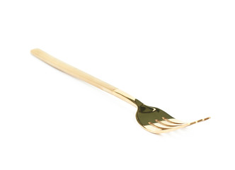 Metal dinner fork isolated
