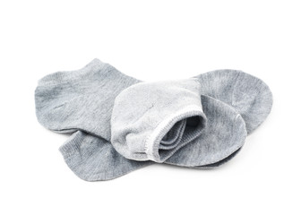 Pile of a low-cut socks isolated