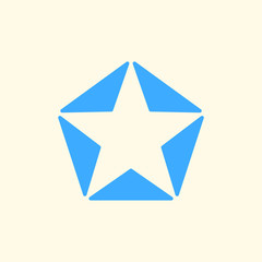 Obraz premium Star of blue triangles logo.