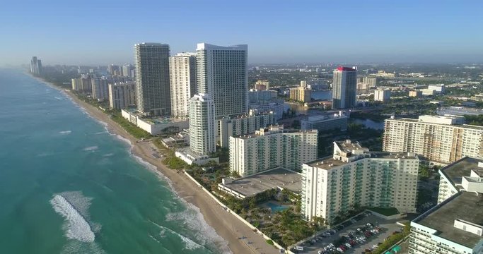 Stock aerial video of Hallandale Florida USA