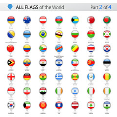 All World Vector Round Flag Pins - Collection