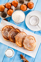 Pancakes and ingredients 