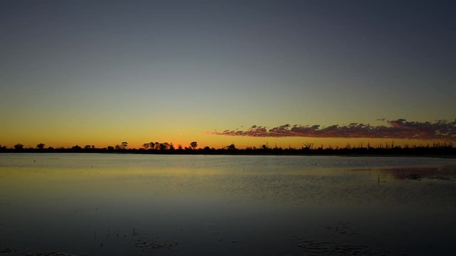 Sunset at Lake Ninan at Golden Outback, Wongan Hills, Wheatbelt, Western Australia, Australia