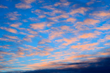 Beautiful sunset clouds in sky