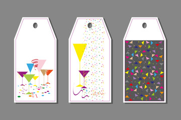 Hand-drawn colored cards for decoration.