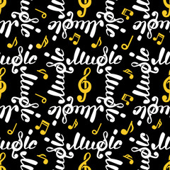Abstract vector music seamless pattern