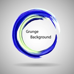 Hand drawn circle shape. label, logo design element. Brush abstract wave. Black enso zen symbol. Vector illustration.