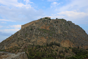 Fototapeta na wymiar Palamidi fortress on the hilltop, Nafplion, Greece