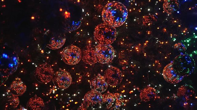 Decorative balls on Christmas tree