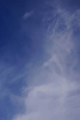 High cirrus clouds, blue sky