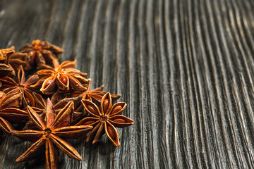 Spices and herbs. Food and cuisine ingredients. Cinnamon sticks,