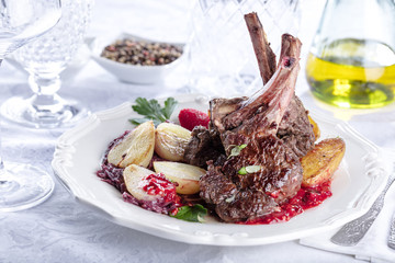 Hirschfleisch lammfleisch Wild Gericht.