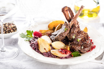 Hirschfleisch lammfleisch Wild Gericht.
