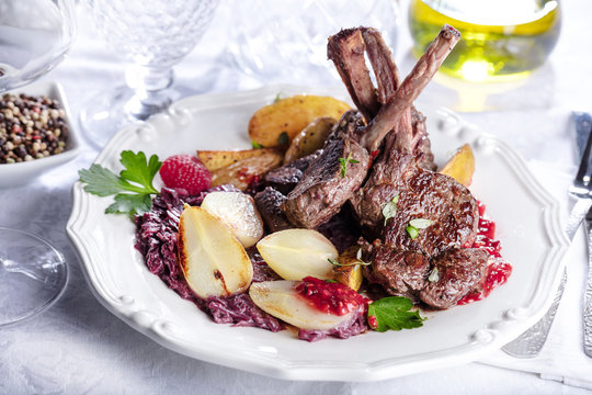 Hirschfleisch lammfleisch Wild Gericht.