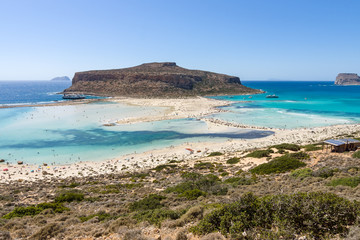 Fototapeta na wymiar Balos beach. The west coast of the peninsula Gramvousa. The island of Crete. Greece.