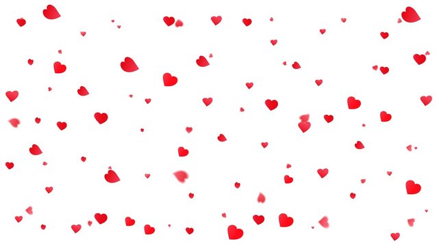 Valentines Day background with falling heart petals