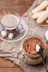Picture of table with tiramisu