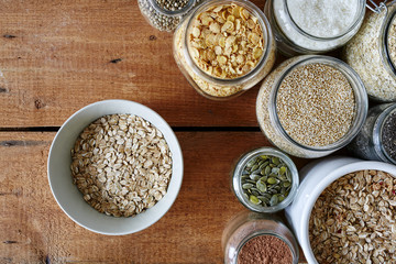 muesli bar scene with variety of cereals