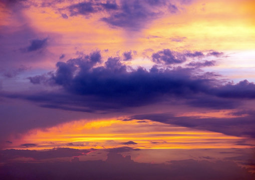 Purple Arch Cloud In Brilliant Sunset Sky