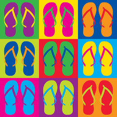 Pop Art Flip Flops