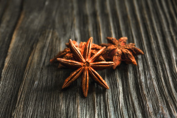 Spices and herbs. Food and cuisine ingredients. Cinnamon sticks,