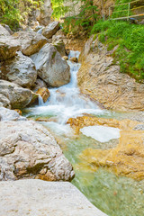 view of waterfall in poellatcanyon (bavaria - germany)