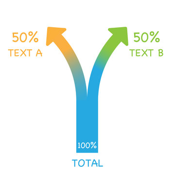 Split Arrow With Percentage And Place Holder Text