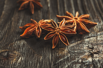 Spices and herbs. Food and cuisine ingredients. Cinnamon sticks,