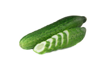 Fresh cucumber isolated on white background