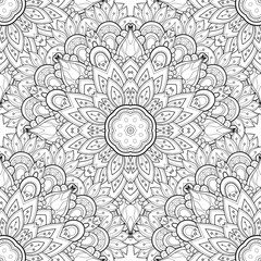 Vector Seamless Monochrome Ornate Pattern