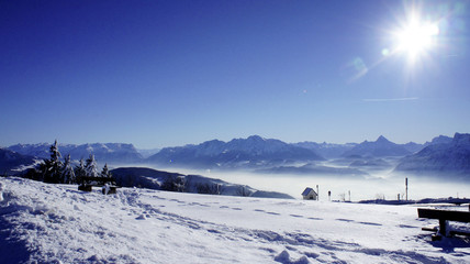Fototapeta na wymiar Bergpanorama im Winter