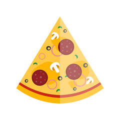 Pizza slice icon vector.