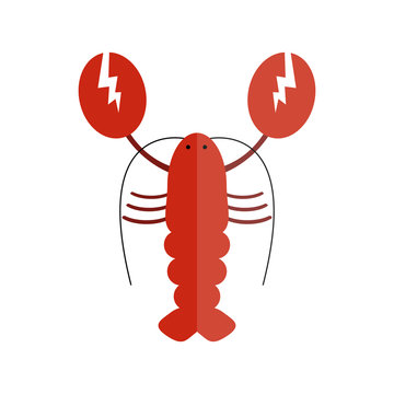 Lobster vector flat illustration.
