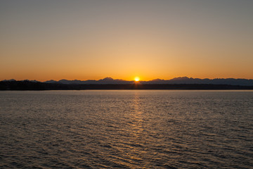 sunset over puget sound