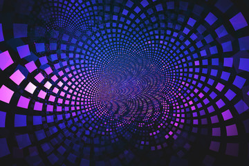 Fractal of blue and pink tiles flowing from the center, an abstract background image