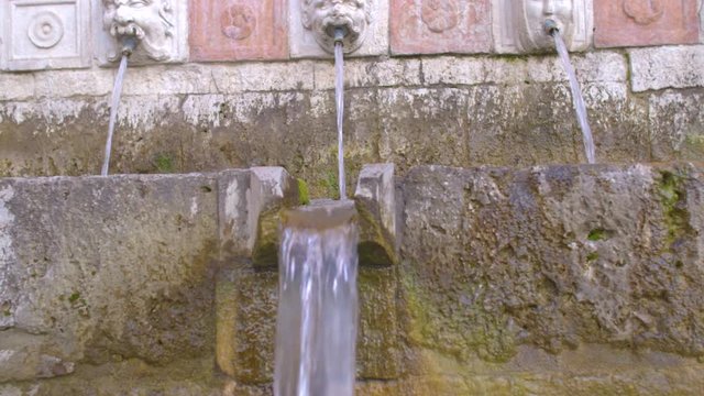 Detail of a famous fountain in Italy
Shooting on the move with the slider of a part of a fountain in Abruzzo, Italy