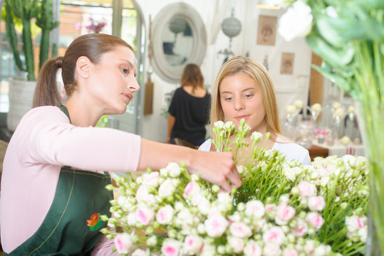 Florist with a customer