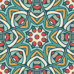 Abstract seamless mosaic pattern tiled motif