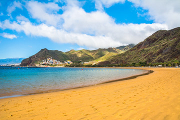 Fototapeta na wymiar Amazing view of beach las Teresitas. Tenerife, Canary Islands.