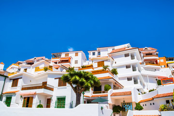 the traditional architecture of Los Cristianos, Tenerife, Canary islands