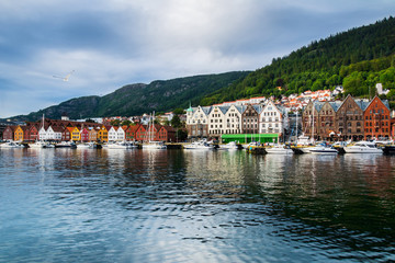 View of historical buildings in Bergen, Norway.  © olenatur