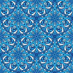 Abstract Winter Blue mandala background
